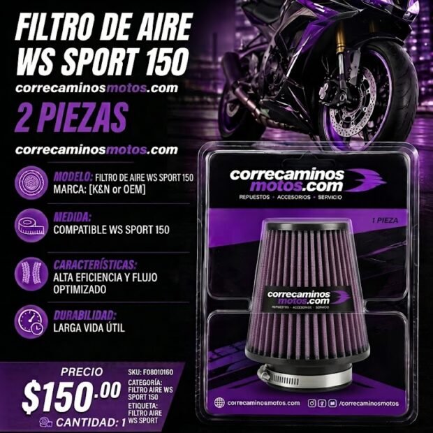 FILTRO DE AIRE WS SPORT 150