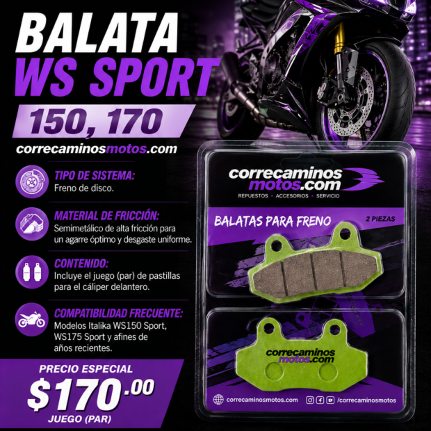 BALATA WS SPORT 150,170,  MOTOCORP